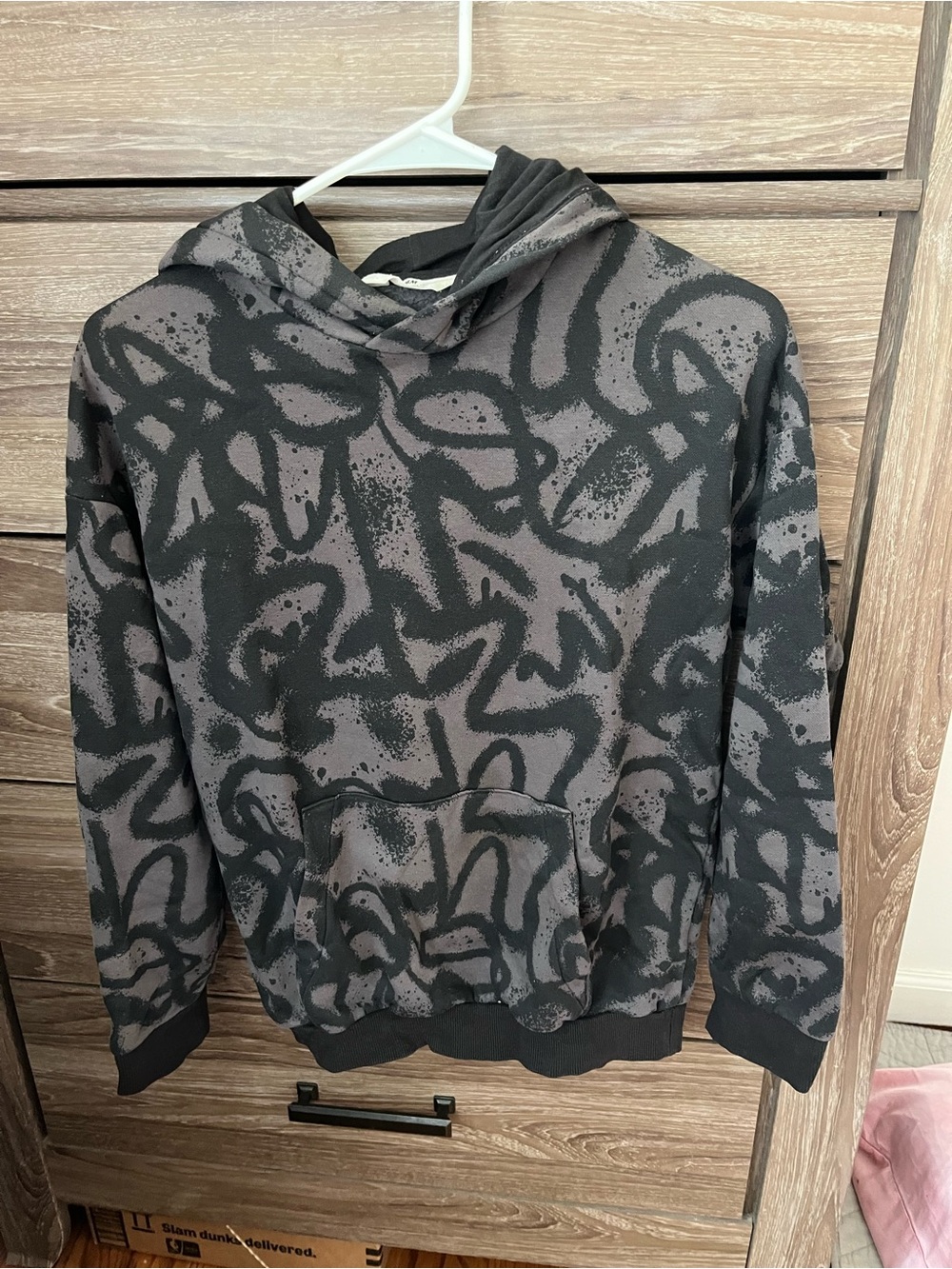 Gray & Black Abstract Pattern Hoodie
